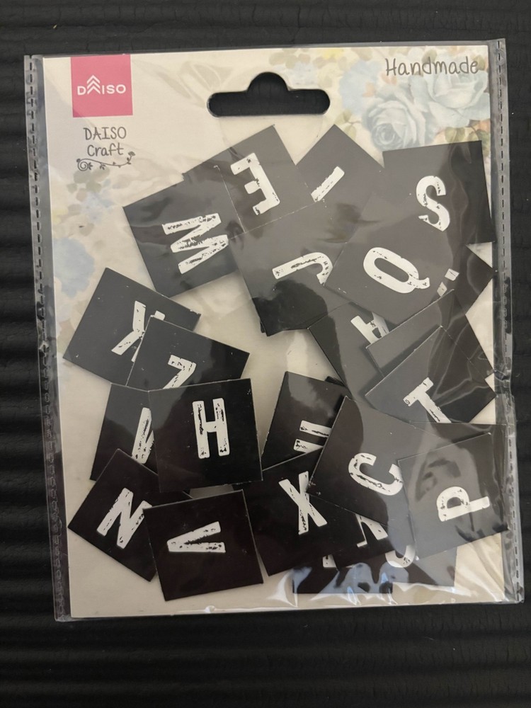 Daiso Gift Wrapping Box + Alphabet Rustic Stickers Bundle