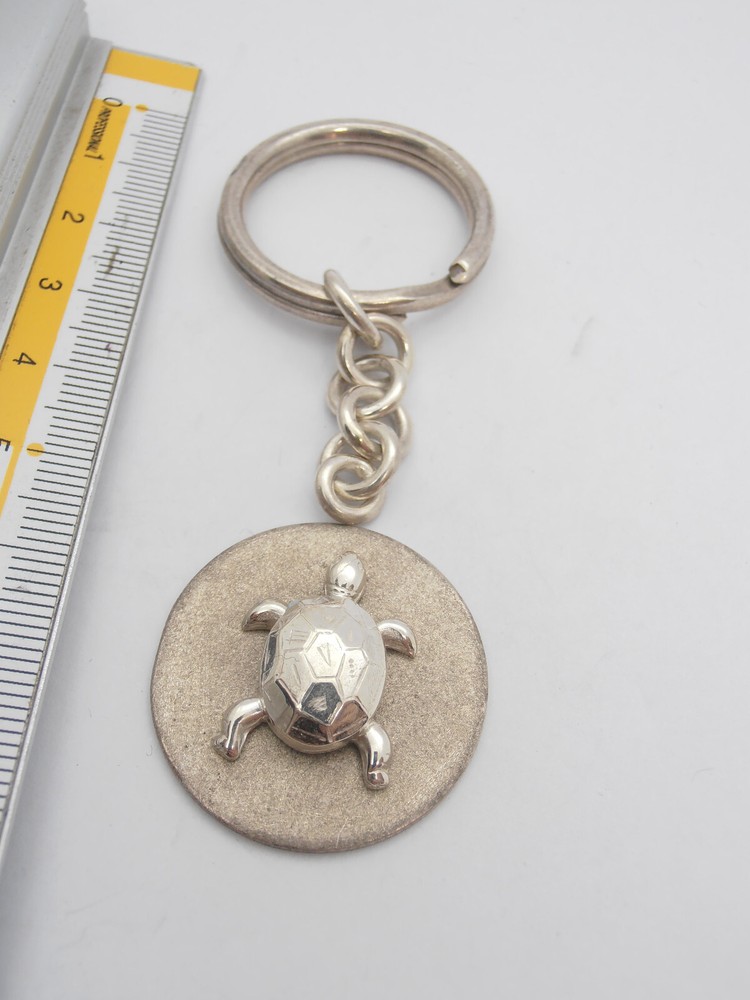 Turtle: 925 Silver Keychain - Reptile - Turtle -