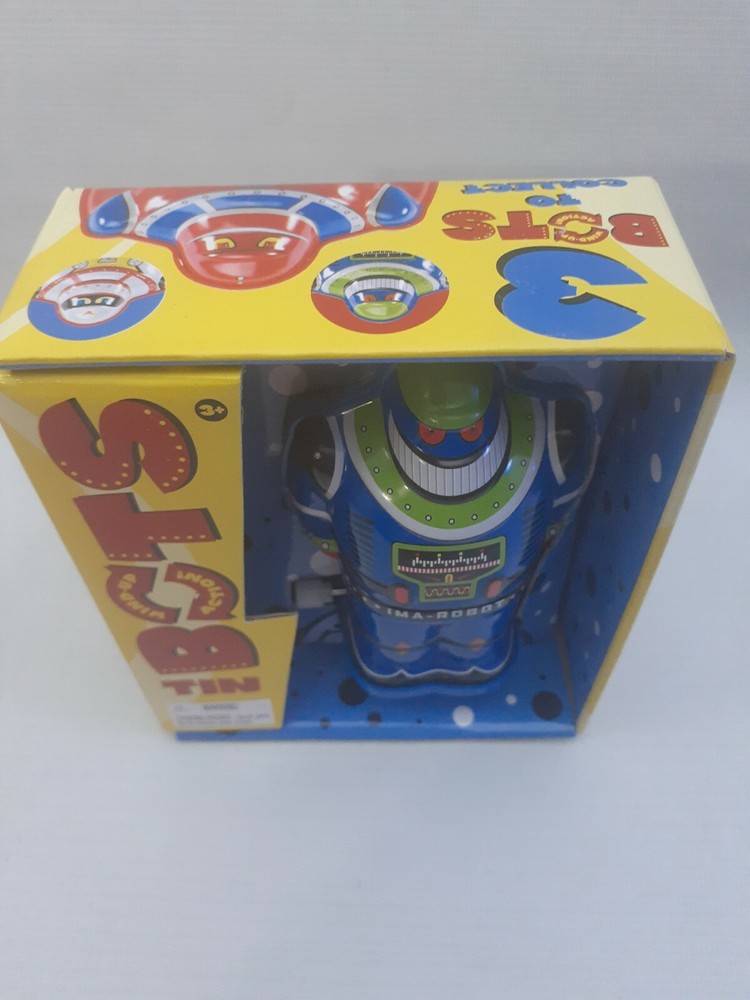 Schylling TIN BOTS Wind-Up Action IMA-ROBOT blue