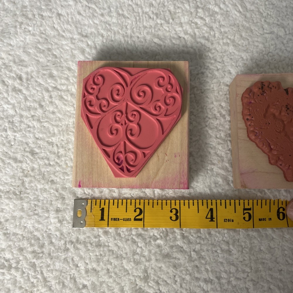 2 Heart Rubber Stamps. Crafts