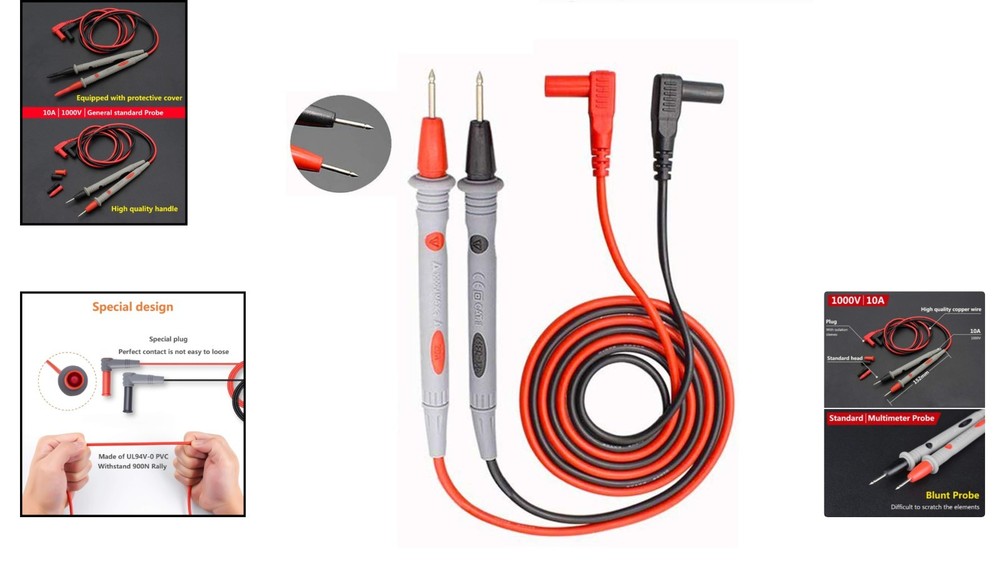 Safe and Reliable Multimeter Leads with Super Sharp Tips for Electronics Work