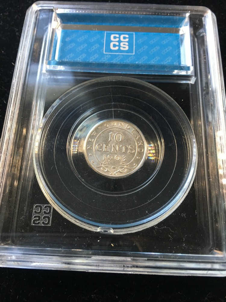 1903 Newfoundland, ¢10 Cent, CCCS Graded, **AU-55**