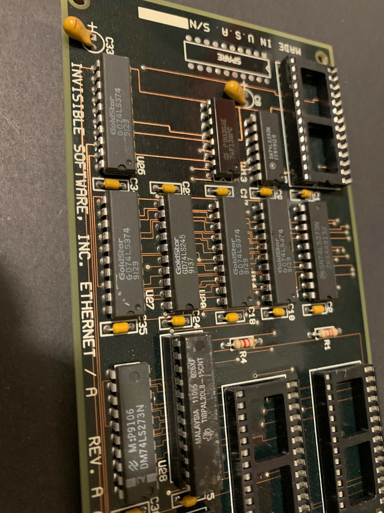 QTY-1 INVISIBLE SOFTWARE IBM ETHERNET CONTROLLER SOME IC'S PRE-OWNED RARE