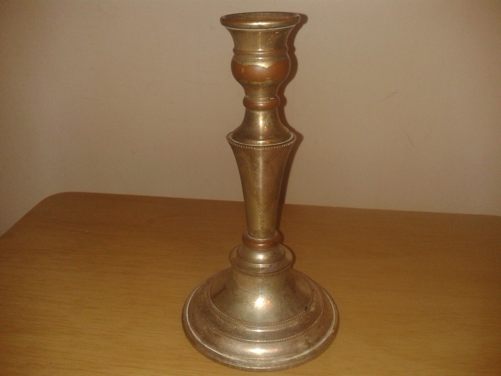 Vintage silver on copper candlestick. 20cm's. (C8)