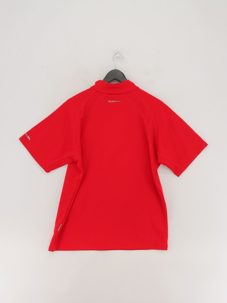 Trespass Men's T-Shirt L Red 100% Polyester High Neck Basic
