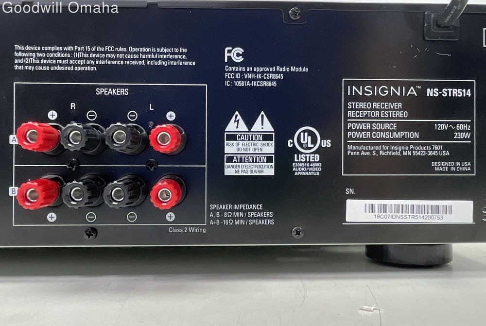 Insignia Stereo Receiver NS-STR514 - TESTED - READ DESCRIPTION!!!