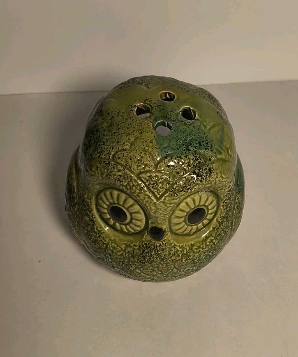 Vintage Green Owl Incense Burner