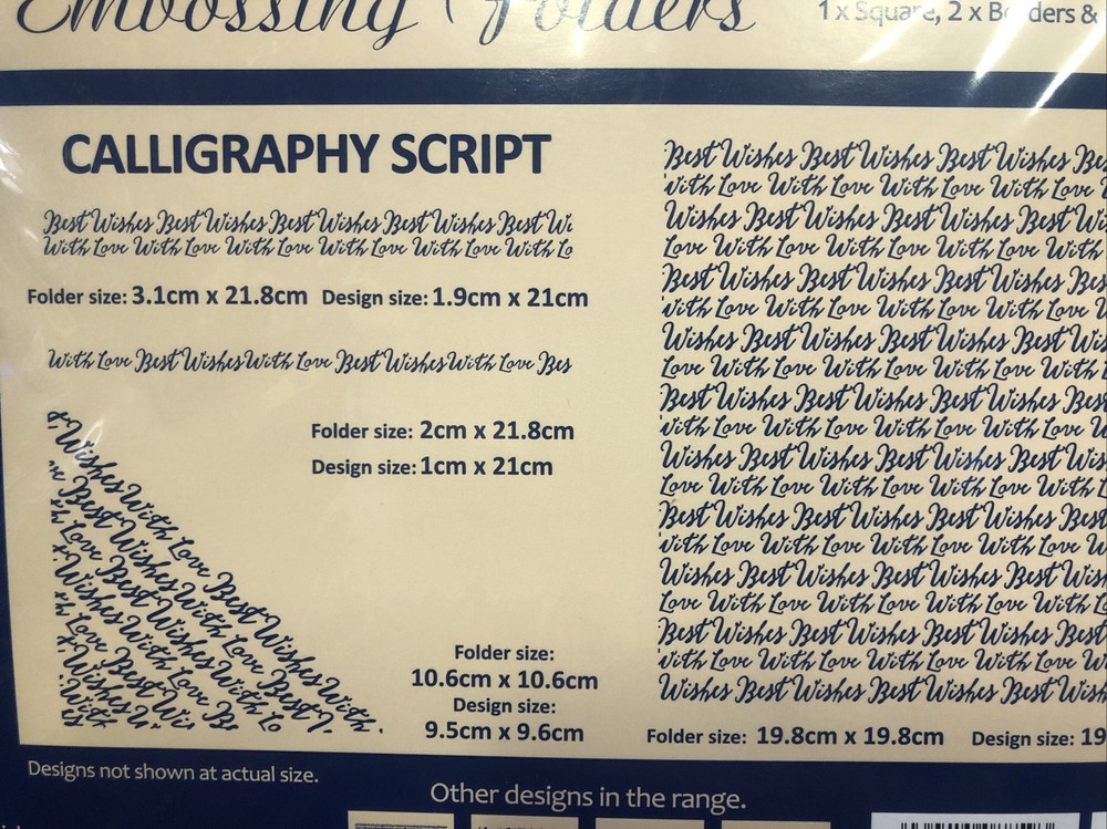 Tattered Lace - 4 Embossing Folders - Calligraphy Script - EF081