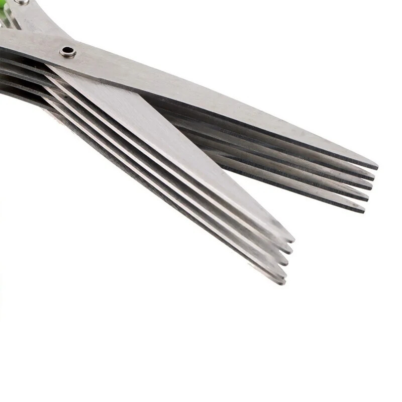 Multi-layer Green Onion Scissors Multifunctional Kitchen Scissors Stainles Steel