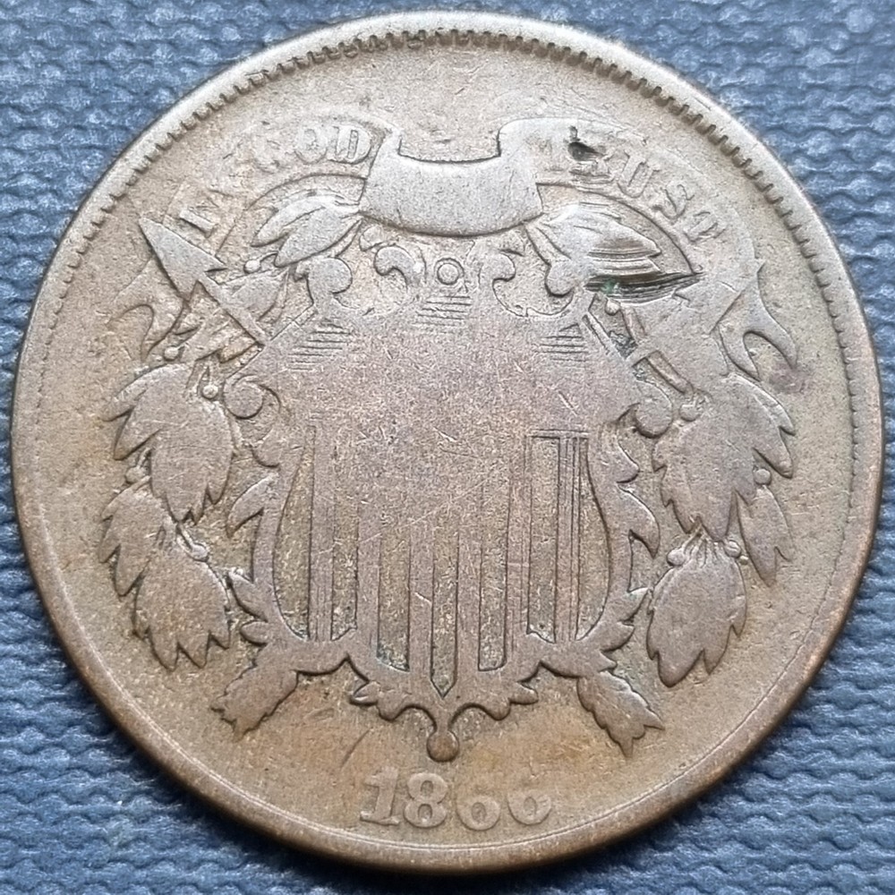 1866 Two Cent Piece 2c Type Coin Better Grade #96989