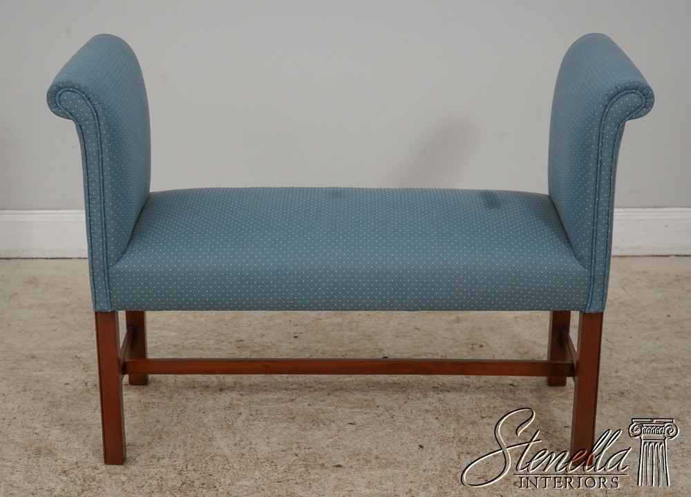 60736: Chippendale Style Solid Cherry Window Bench