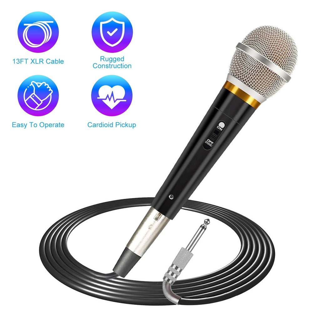 Wired XLR Microphone Dynamic Mic Karaoke Singing Studio Mics Handheld Microfono