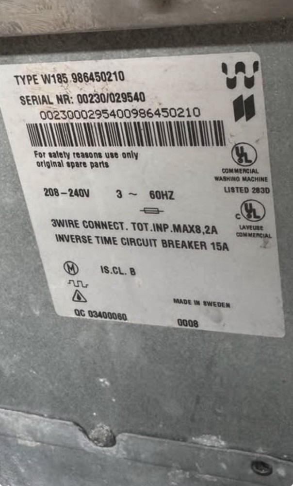 wascomat washer W185