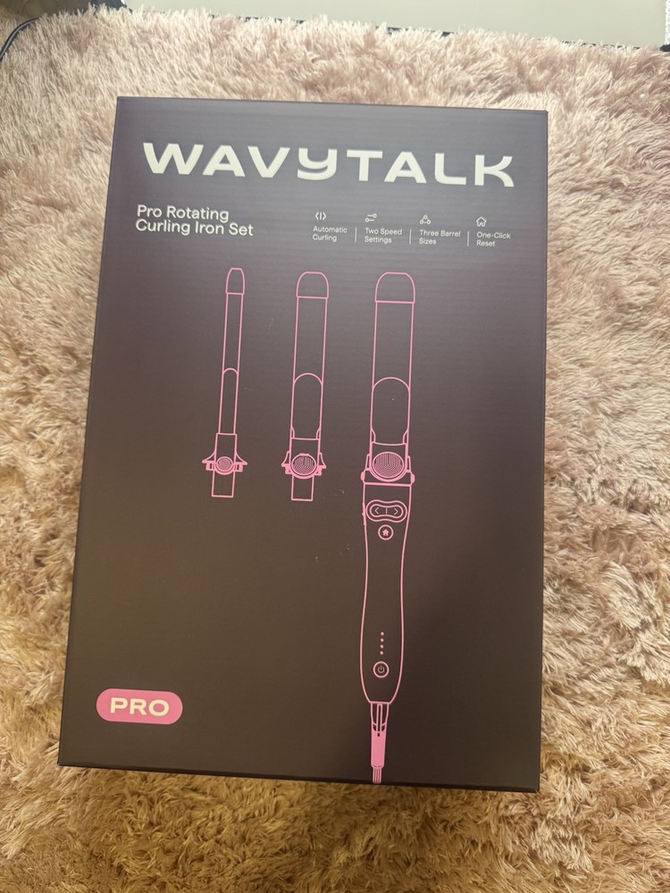 Automatic Curling Iron Set with 3 Interchangeable Barrels & Adjustable Settings