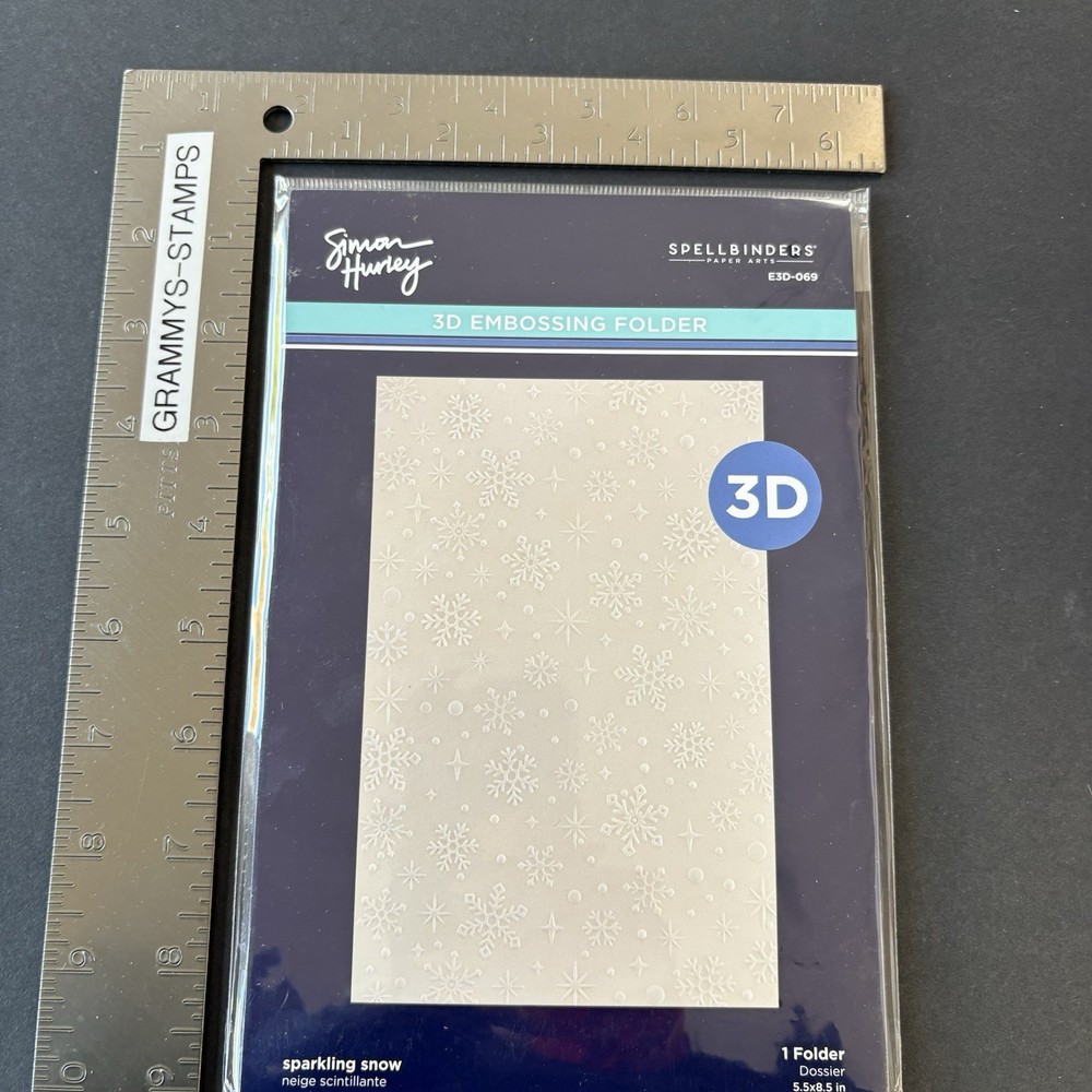 Simon Hurley Sparkling Snow Spellbinders 3D Embossing Folder