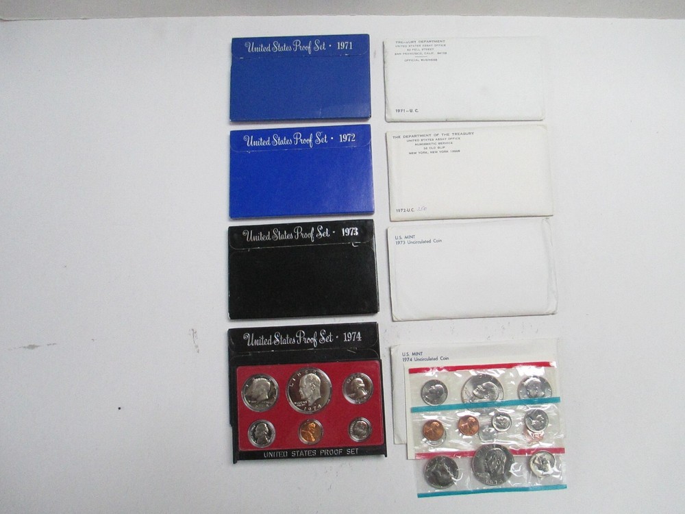 Proof & Mint Sets (1971, 1972, 1973, 1974) 8 Items