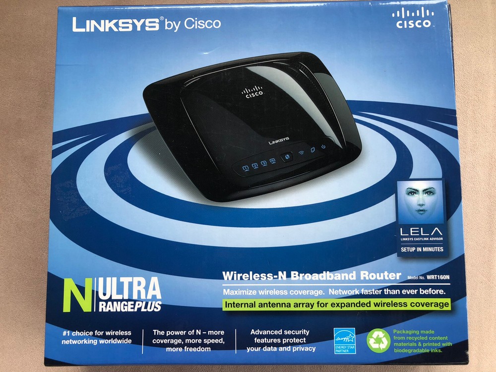 Linksys N Ultra Range Plus Router Model:WRT160N Easy Setup, Advanced Security
