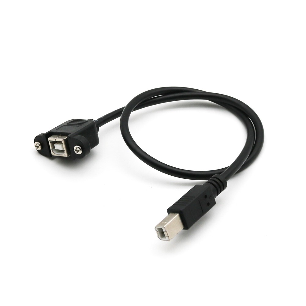 1x USB 2.0 B Female Socket Panel Mount to Male Plug Printer Extension Cable 50cm