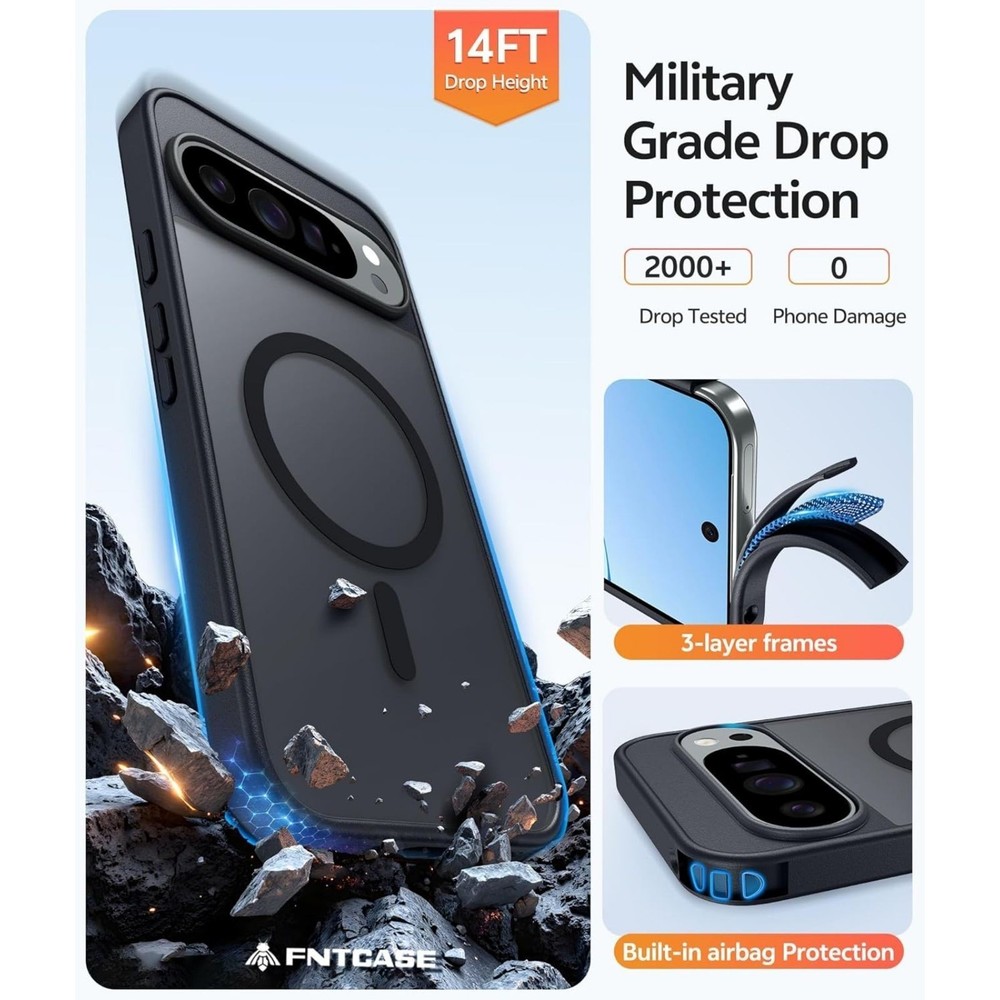 For Google Pixel-10-Pro Case Shockproof Protection Cover with Screen Protector