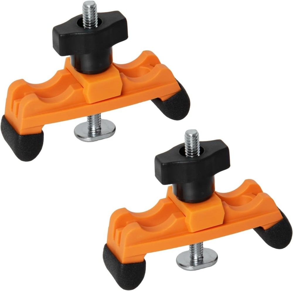 POWERTEC 2PK Adjustable Mini Hold Down Clamps, Multi-Positionable T Black