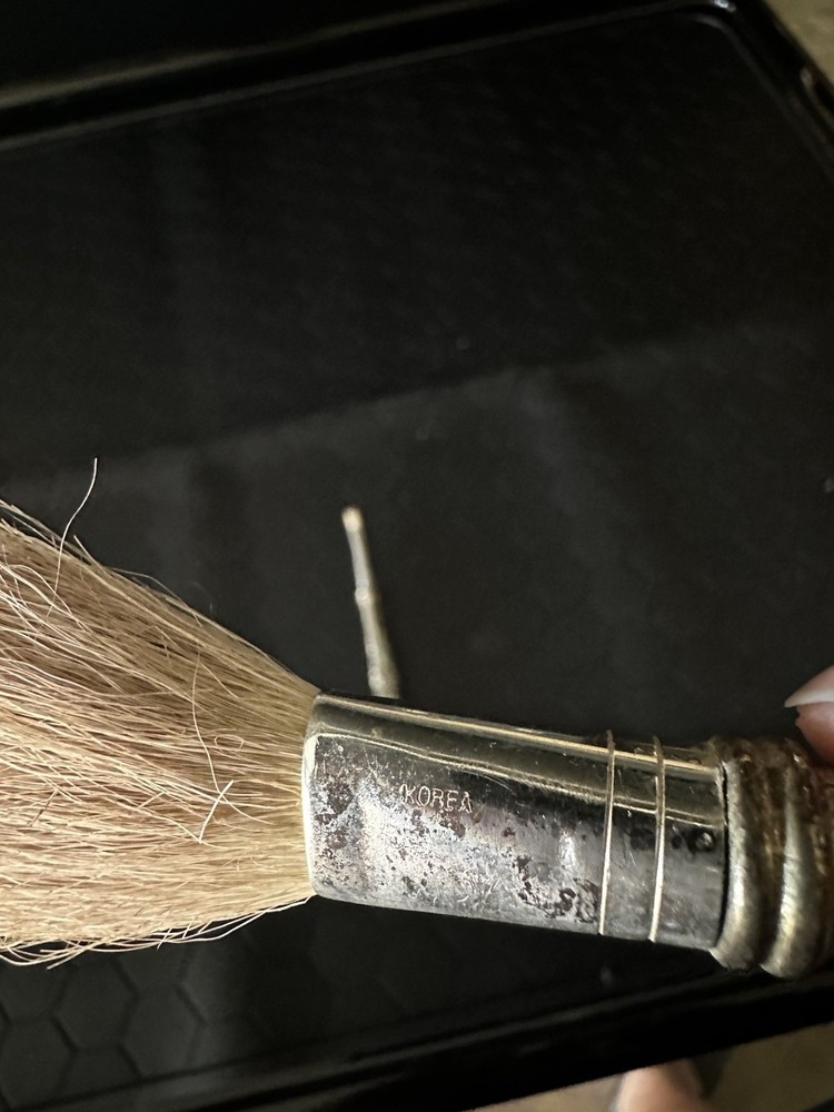 Vintage Silver Makeup Brushes Made In Korea