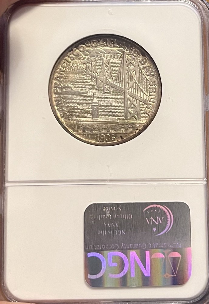 1936 S NGC MS64 Bay Bridge Commemorative Silver Half Dollar