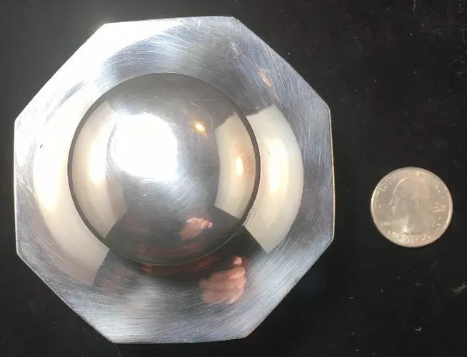 Sterling Silver Tea Caddy Modern Octagonal Form American