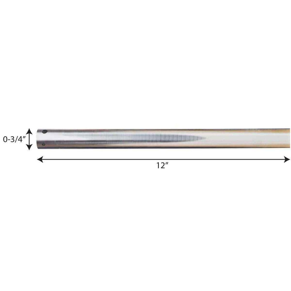PROGRESS LIGHTING AirPro 12 in. Brushed Nickel Extension Downrod (Non-Threaded)