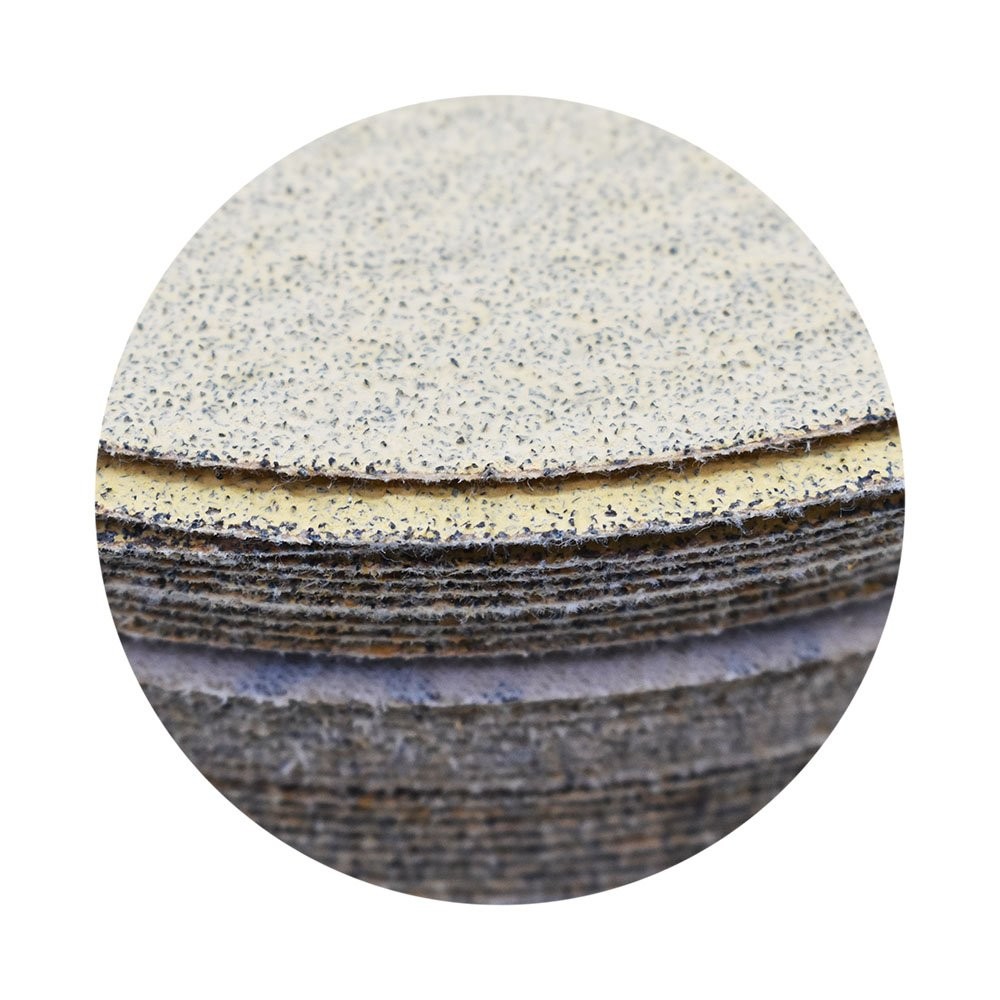 100 Pack 6 Inch Hook Loop Pads Sanding Disc Flocking 60 Grit NO-Hole Sanding