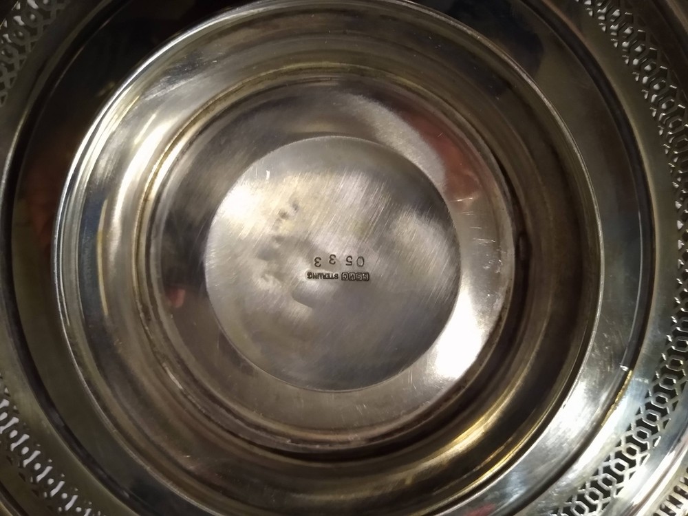 Vintage SSMC Sterling Silver 9" dia. Tray, #0533.