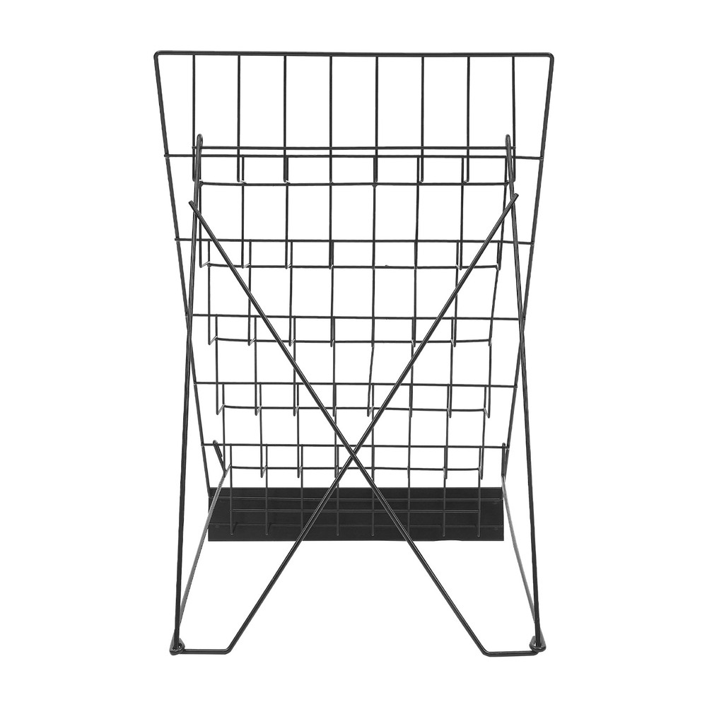 6 Tier Wire Countertop Rack, Book Display Rack, Comic Book Display Rack Black
