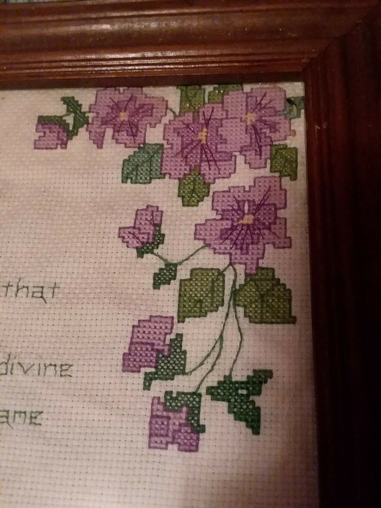 A Framed Counted Cross Stitch Sampler For Mother