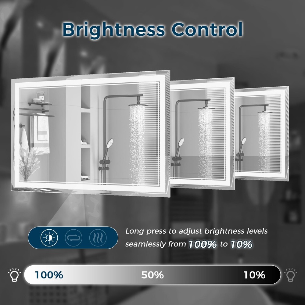 48*32 LED Bathroom Mirror, Lighted Vanity Mirror, Mirror With Light