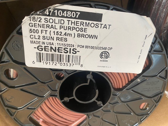 GENESIS 47104807  18/2 SOLID TSTAT 500 FT (NEW)