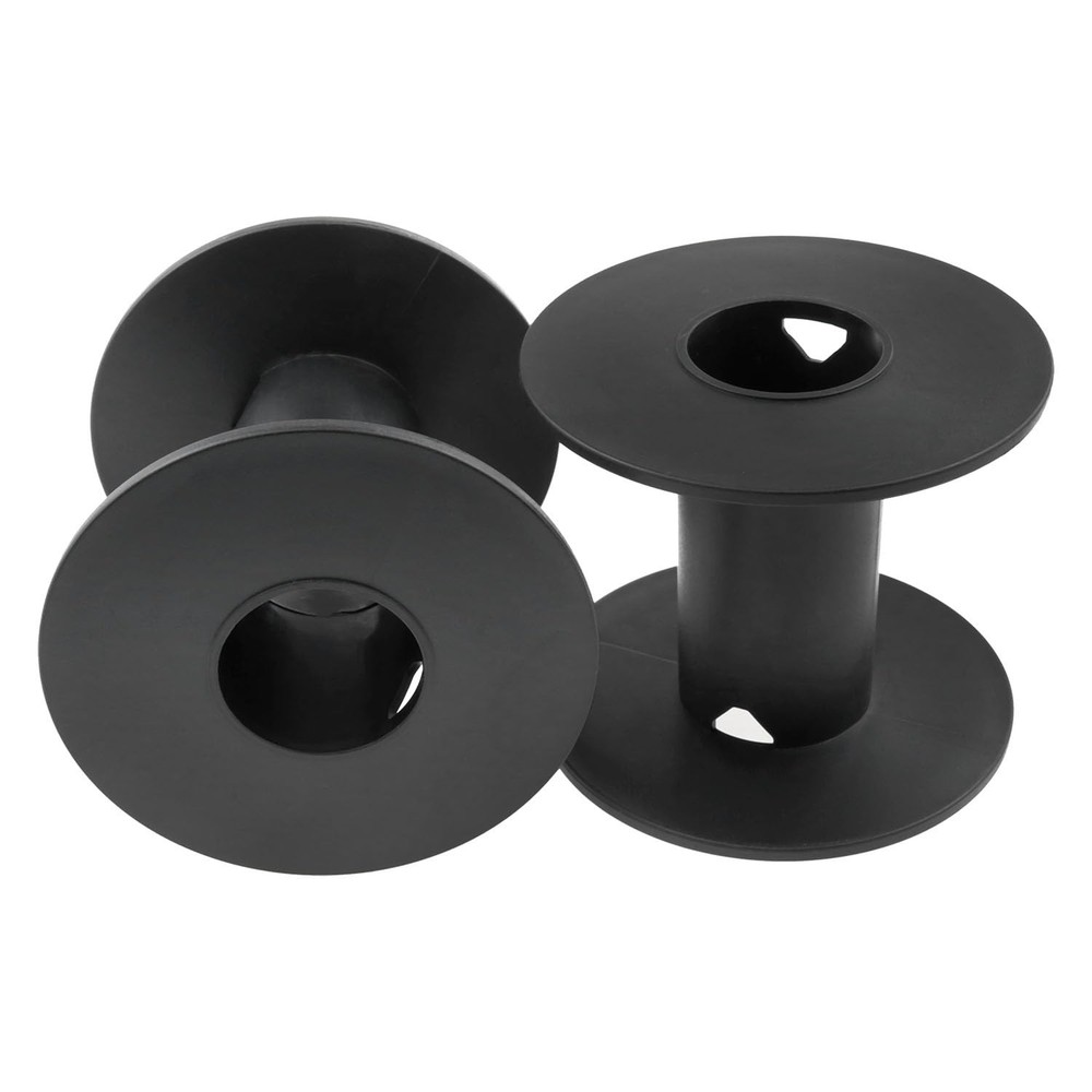 8 PCS 71mm 2.8-inch Black Plastic Empty Spools for Ribbon Thread Cord Wire