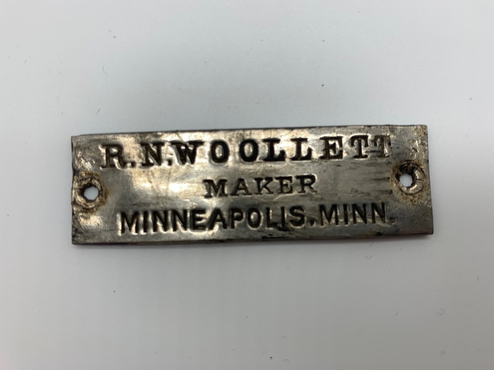 Antique Metal Steamer Trunk Maker Tag