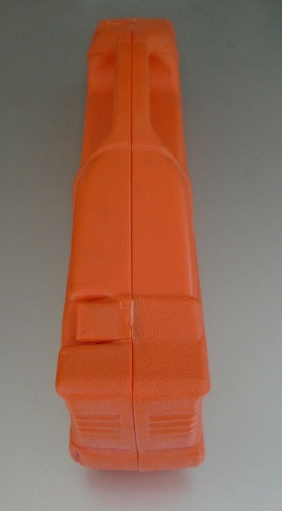 Vintage Orange Car Shaped Tool Box Includes Original Sockets