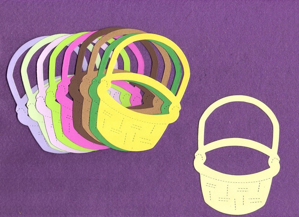 EASTER BASKET solid die cuts scrapbook cards