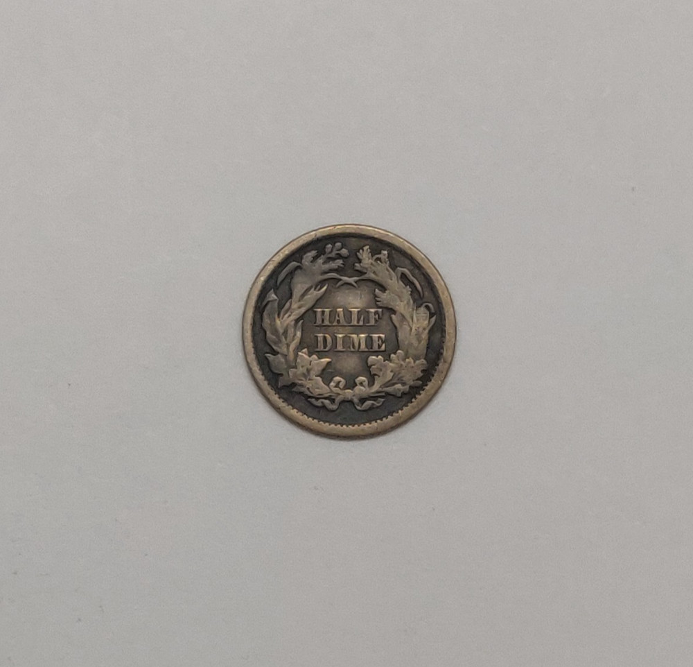1872 SEATED LIBERTY HALF DIME