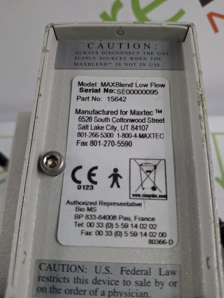 Maxtec, Inc. MAXBlend Low Flow Air/Oxygen Blender