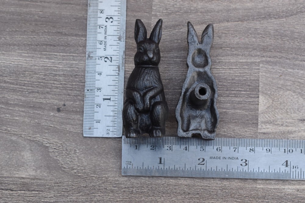 Cast Iron Knobs Rabbit cabinet drawer Vintage door handles pull rustic 10 pcs