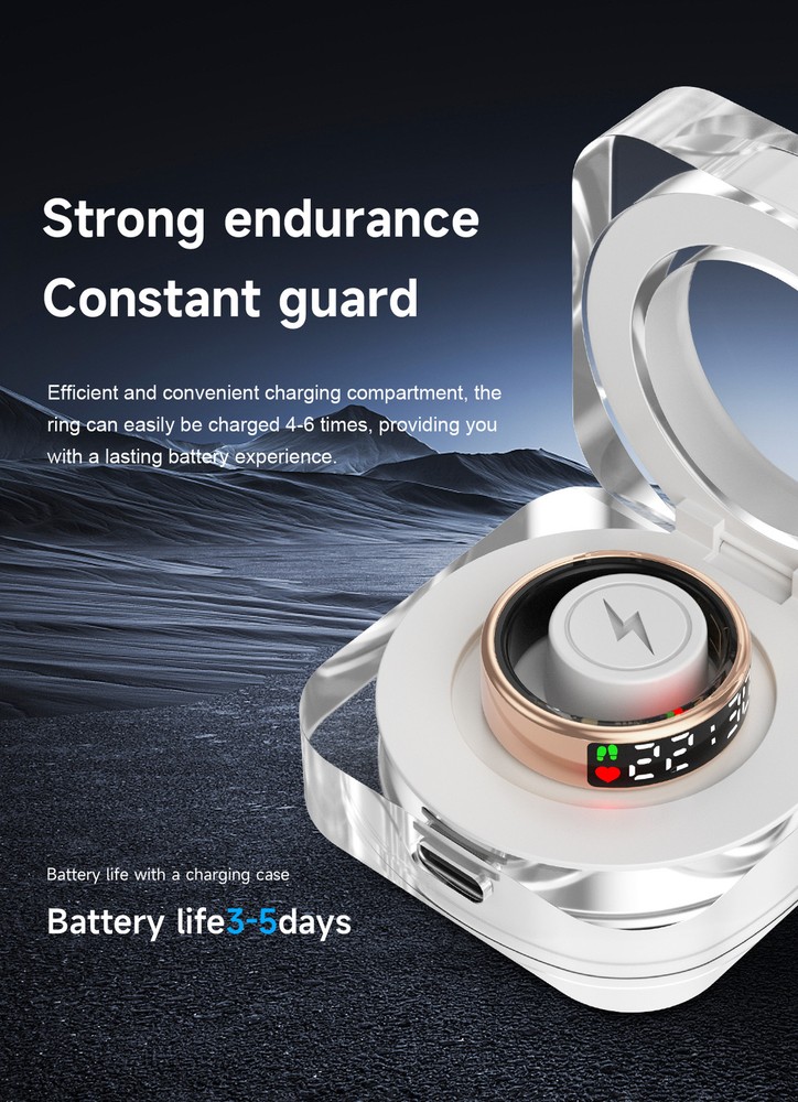 SR08 Mini Smart Ring Display Screen Touch Sensing IP68 HR Blood Oxygen cg