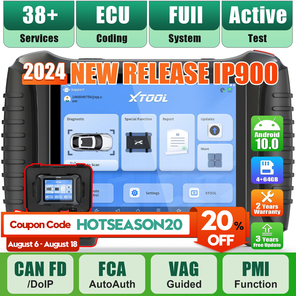 2024 XTOOL IP900 Ke!y Programmer Auto All System Diagnostic Tool FCA AutoAuth
