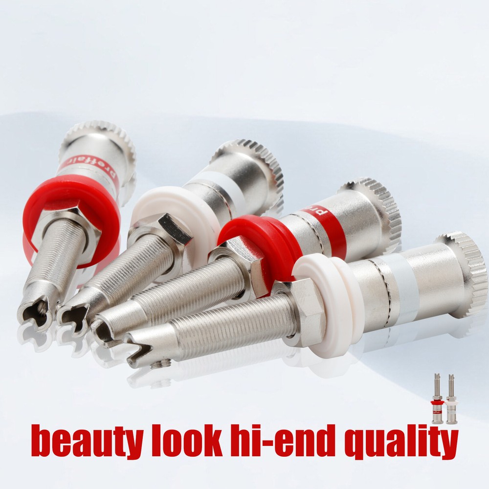 8pcs HIFI Binding Post Rhodium Plating Long Thread Terminal Speaker Plug Adapter