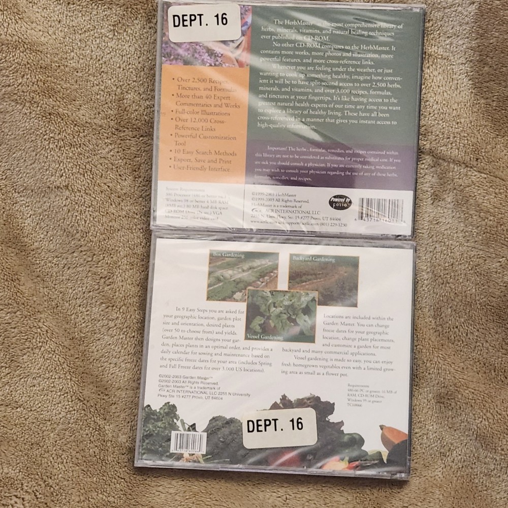 HERB MASTER & GARDEN MASTER Complete Herbal Reference Library (CD-ROM 2003)