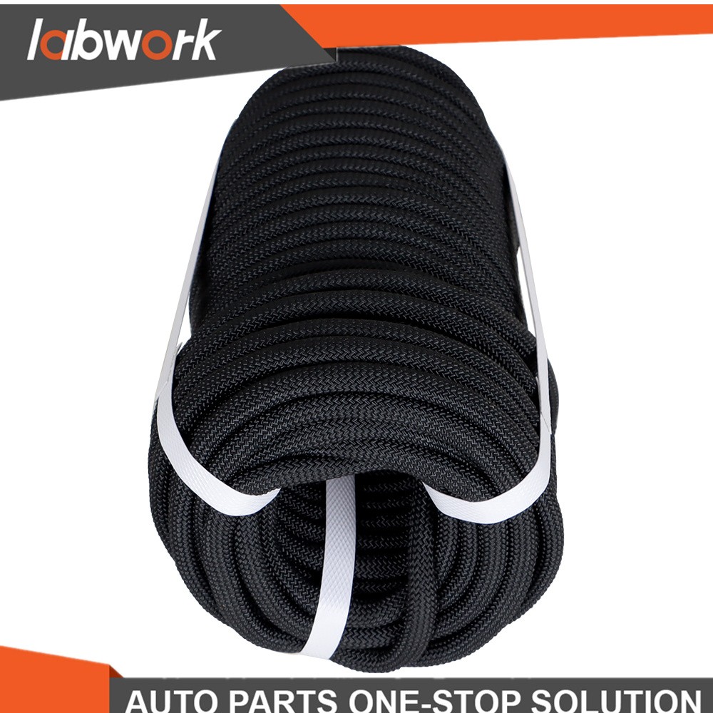 Black High Strong Pulling Braided Polyest Rope 3/8" × 100' 3520Lbs Rope
