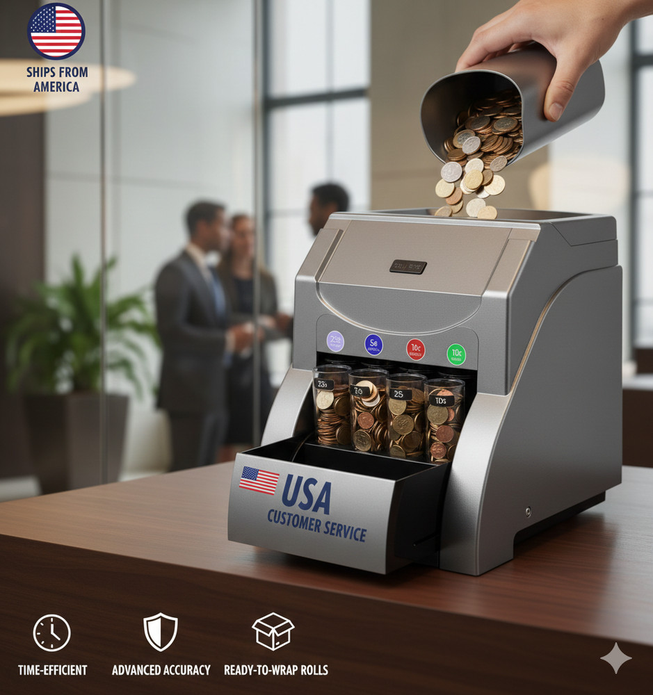 High-Speed Automatic Coin Sorter and Value Organizer