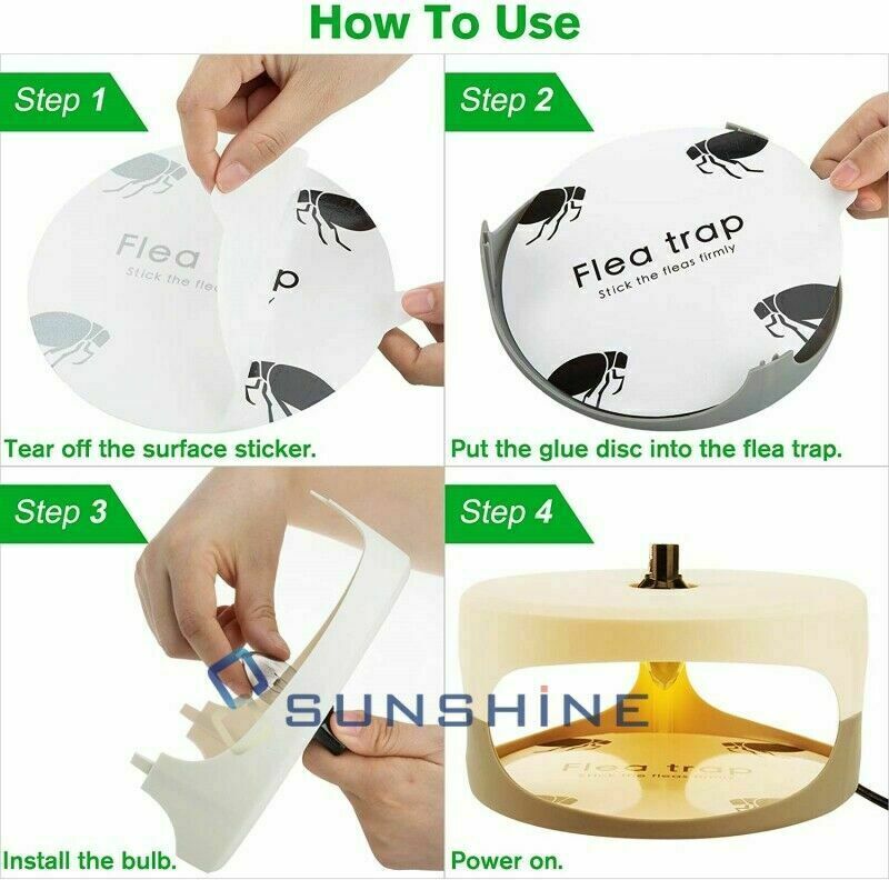 5 Flea Trap Refill Sticky Discs Replacement Glue Bug Fly Insects Catcher Boards
