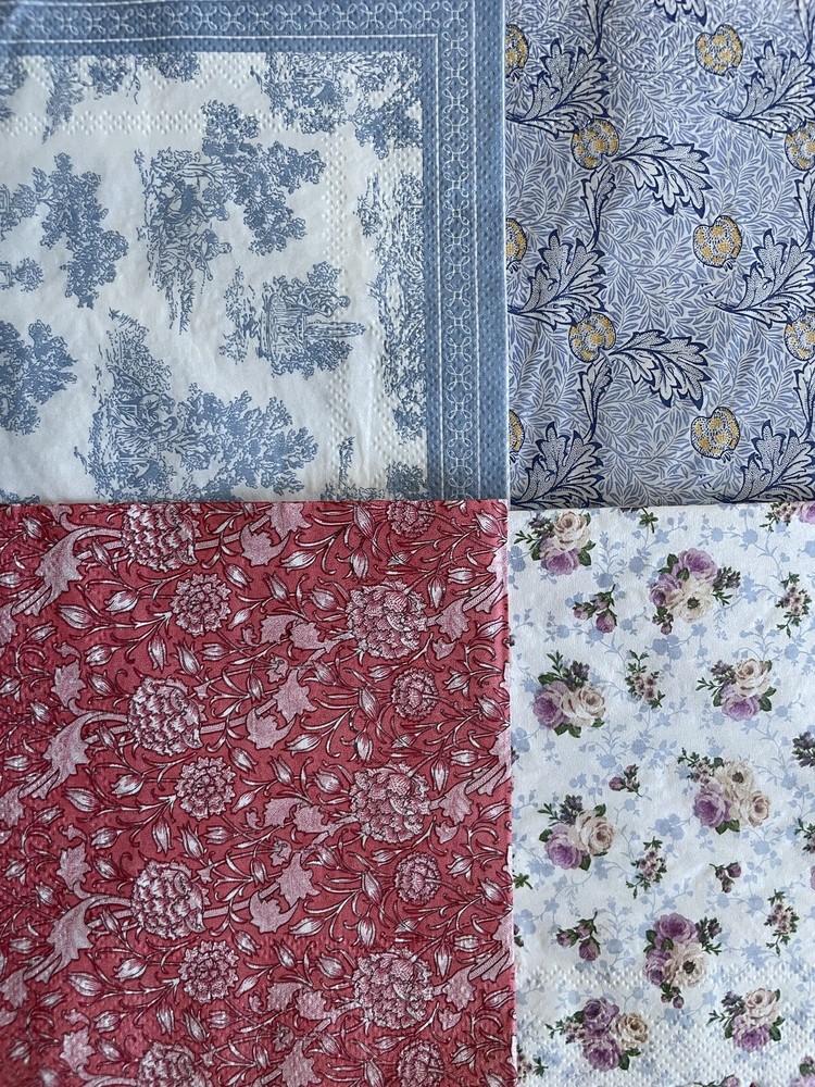 4 Designs Paper Napkin Set for Decoupage - Assorted