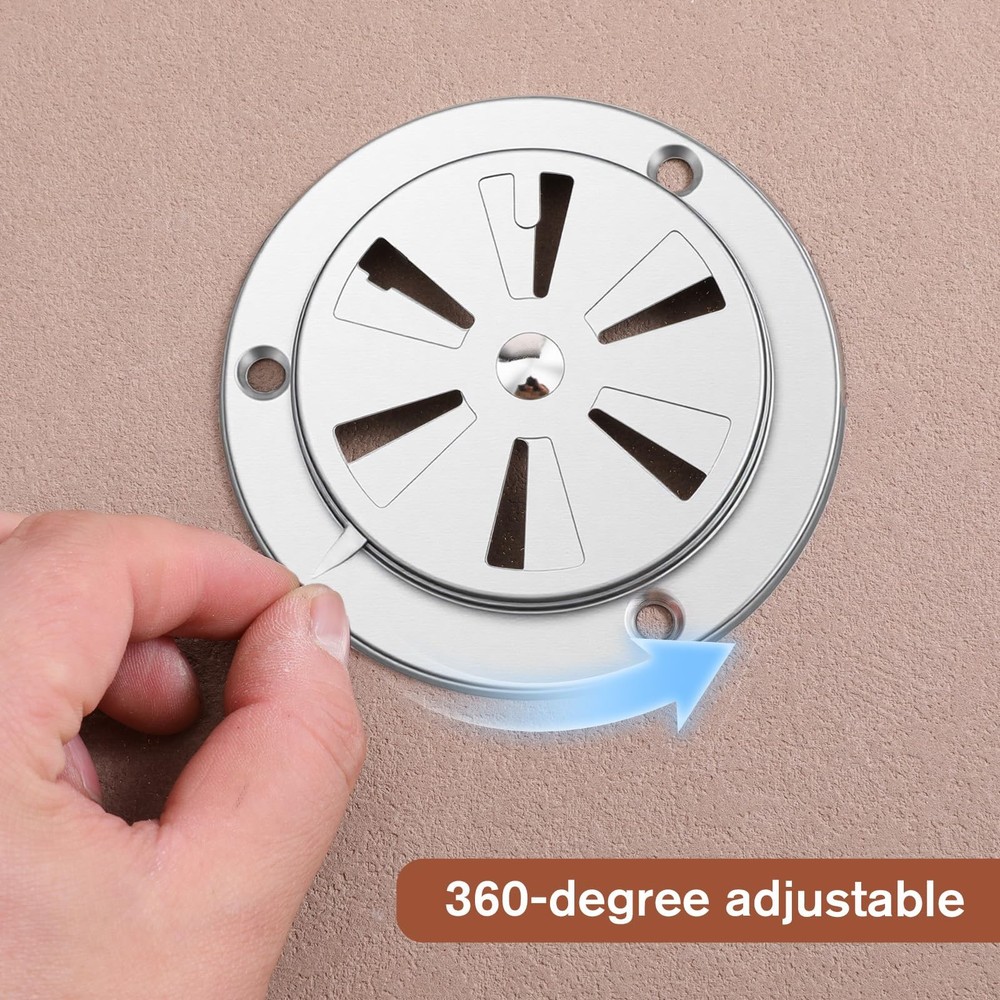 Zelphvt 2 Pcs BBQ Smoker Air Vent Set Closable for One size, Silver